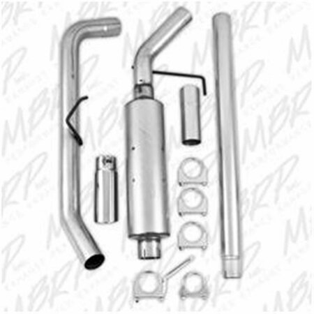 POWERPLAY 2004-2008 Ford F150 3 in. Cat Back Single Side Exhaust Kit - Aluminum PO3296263